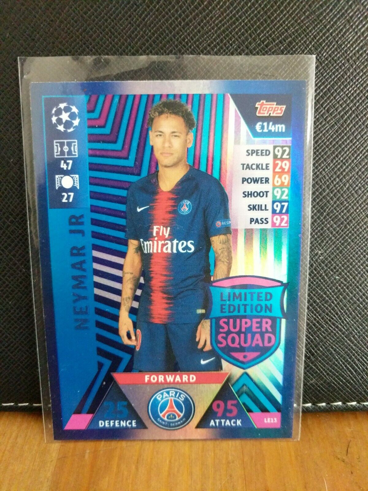 NEYMAR JR. GOLD LIMITED EDITION TOPPS MATCH ATTAX 2019-20