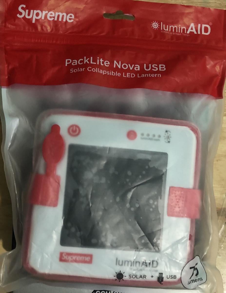 Supreme SS18 New York LuminAID Packlite Nova USB Solar Supreme SS18 New York LuminAID Packlite Nova USB Solar