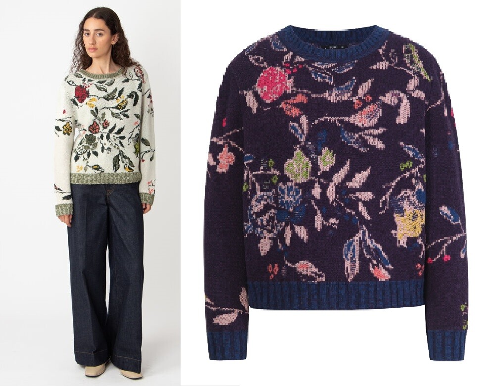 Jacquard Pullover Pullover Mit Blumenmuster Damen Himalaya