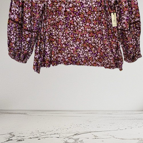 Terra & Sky Peasant Top Women’s 4X 28W 30W Floral Balloon Sleeve Summer Boho NWT - 第 10/21 張圖片