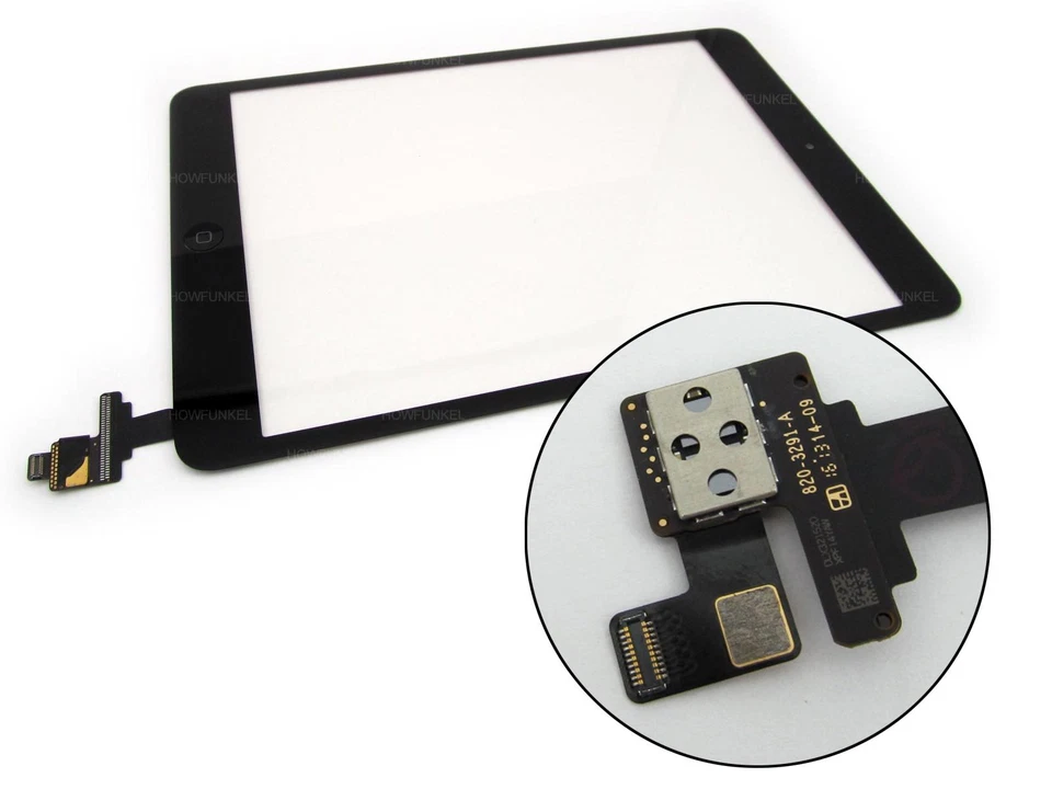 iPad Mini 1 & 2 Complete Front Glass/Digitiser Touch Screen Assembly - BLACK - Image 2 of 4
