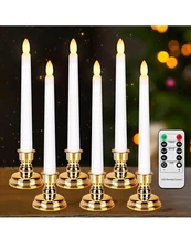 Homemory 6 Pcs Flameless Window Candles with Remote and Timer, 7.9 Inches