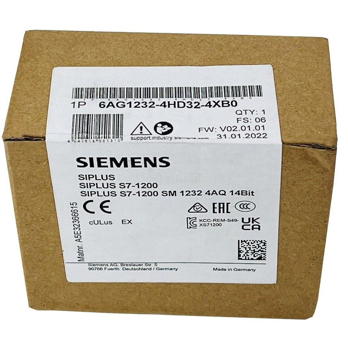 6AG1232-4HD32-4XB0 1PCS NEW Siemens PLC MODULE 6AG1232-4HD32-4XB0