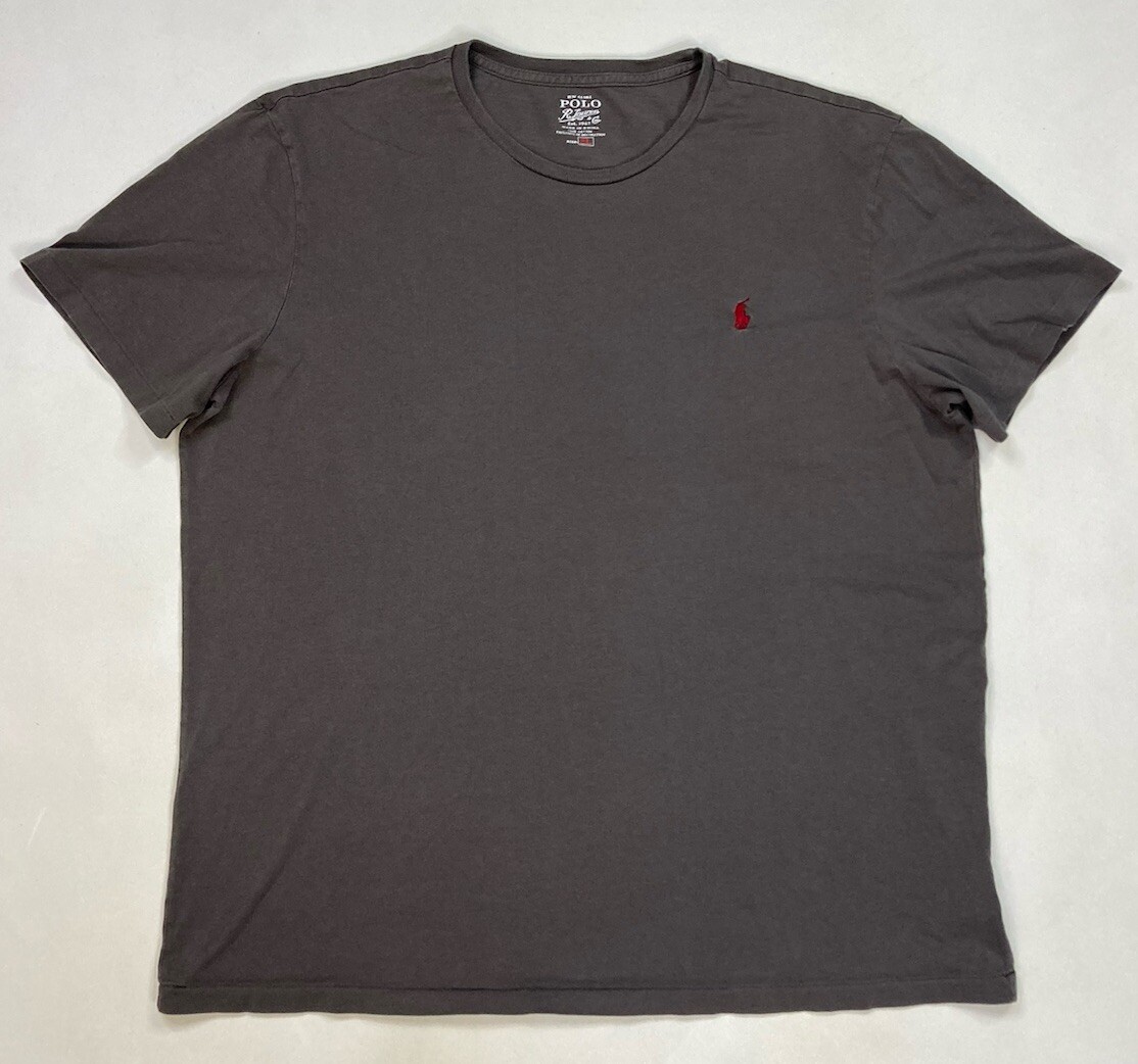 Polo Ralph Lauren T shirt bianca uomo XL grigio pony rosso manica corta