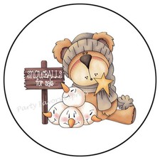 COZY BEAR CHRISTMAS ENVELOPE SEALS LABELS STICKERS PARTY FAVORS