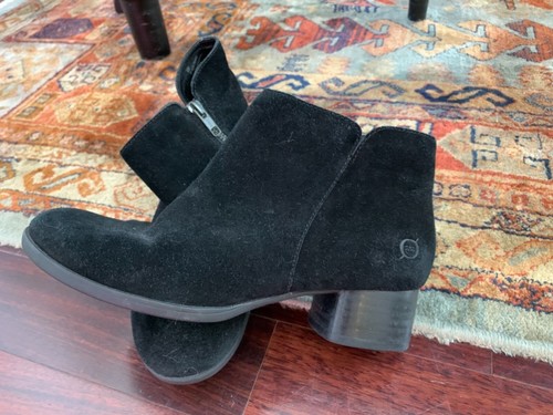 born black suede booties