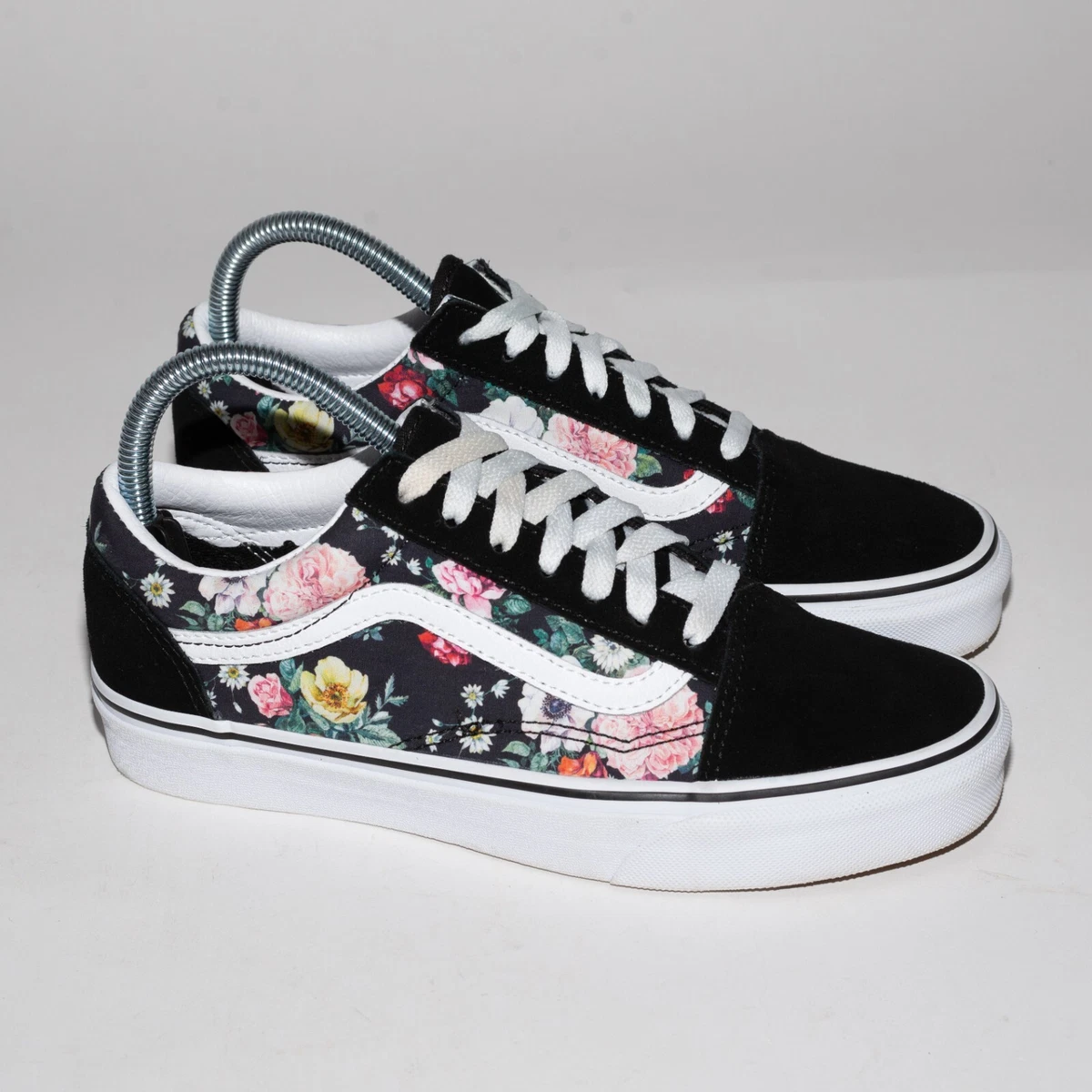 Vans Old Skool Garden Floral Unisex Black Suede Canvas Upper Shoe