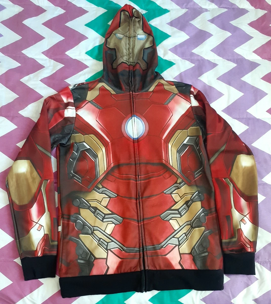 Nice Iron Man Full Zip Hooded Jacket Marvel Avengers cosplay Adult size  S-Medium | eBay