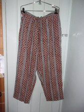 BNWT Fab India Fabindia Casual Trousers 40" Cotton Hand Block Printed Kalamkari