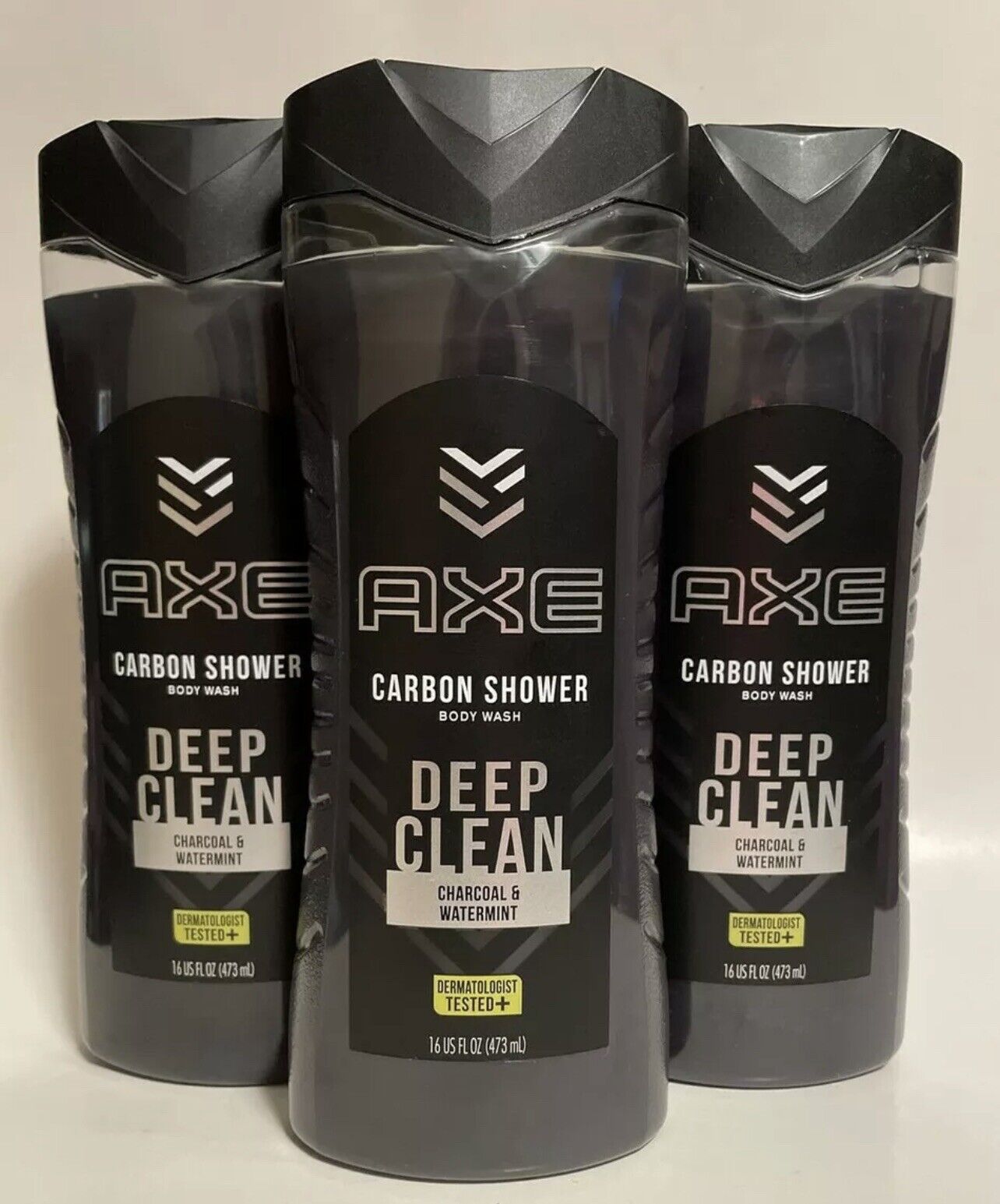 3 Axe Carbon Shower Body Wash Deep Clean Charcoal Watermint 16 oz. each