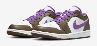 NIKE JORDAN LOW PURPLE MOCHA PALOMINO WILD BERRY WHITE SIZE 13