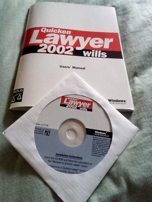 Quicken Lawyer 2002 Wills New but no Box SOFTWARE