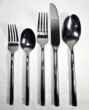 New Heavy Stainless 5 Piece Place Setting Knife Tea Spoon Dinner Salad Fork