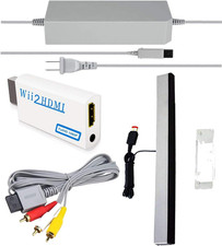4 in 1 Wii Replacement Cables Set - AC Power Adapter, Wii to HDMI Converter, Wir
