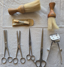 Old Lot of 8 Barber Shears Thinning Scissors Clippers Brushes Germany Italy USA