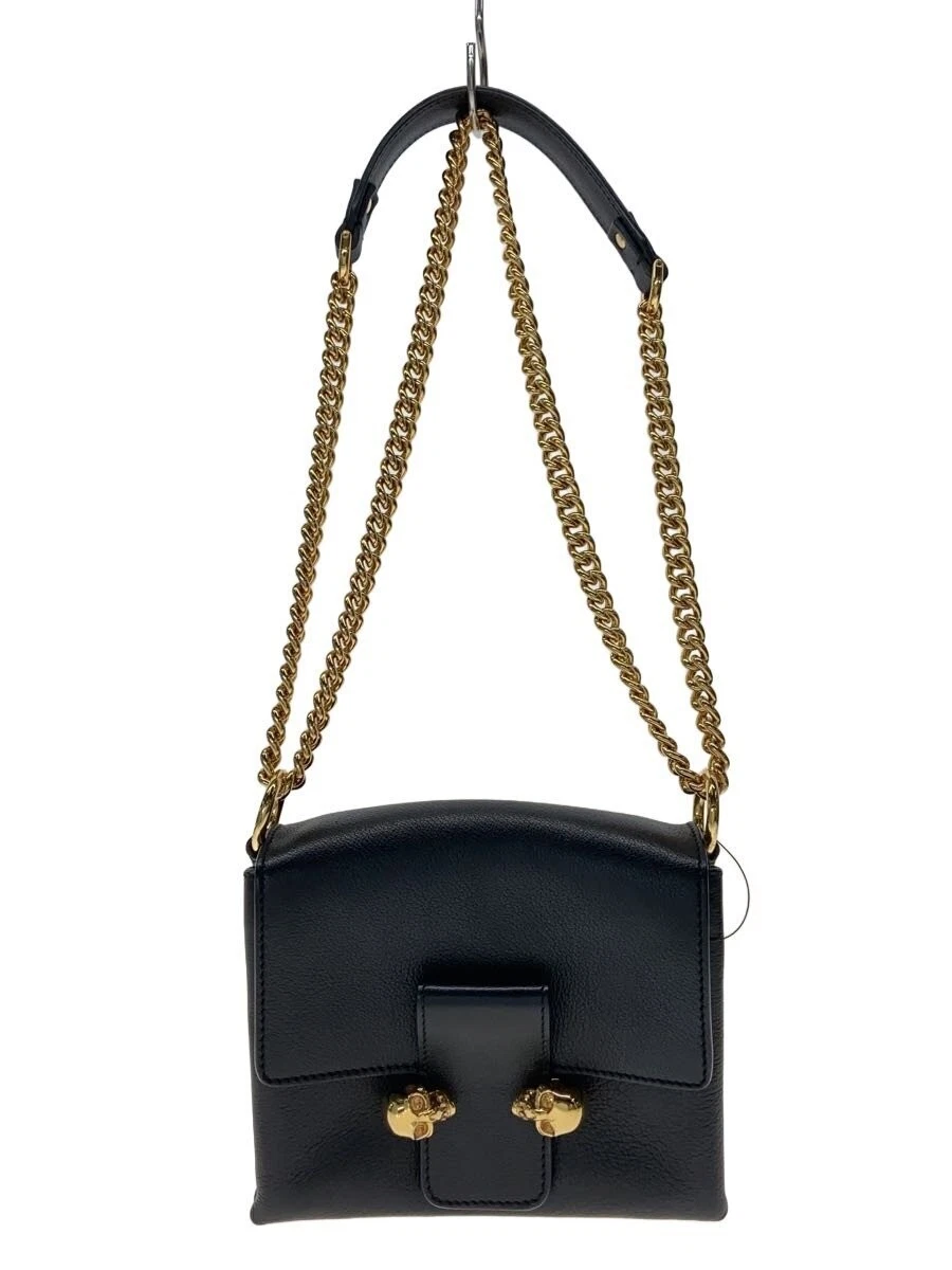 Alexander McQueen — Alexander McQueen Twin Skull Leather Shoulder Bag Black Chain