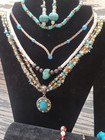 Turquoise Coral Buffalo Costume Jewelry Lot 22 Mixed Items — photo 10