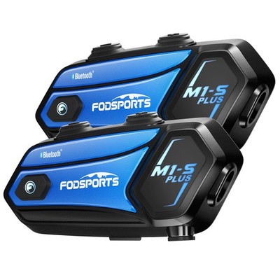 2x M1-S Plus Motorcycle Bluetooth Headset 10 Riders Group Helmet Intercom 2000m