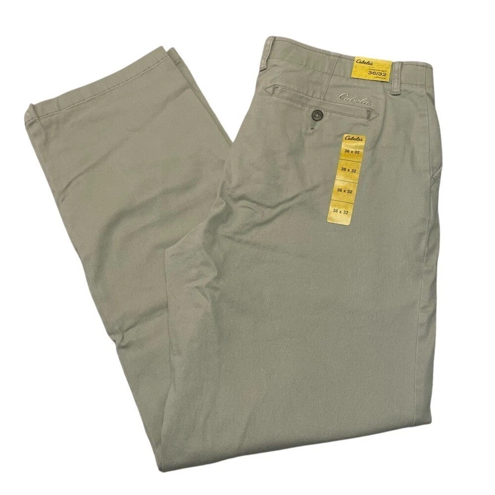 Cabela's Men's Classic Fit Chino Pants Limestone Tan 36x32 NWT