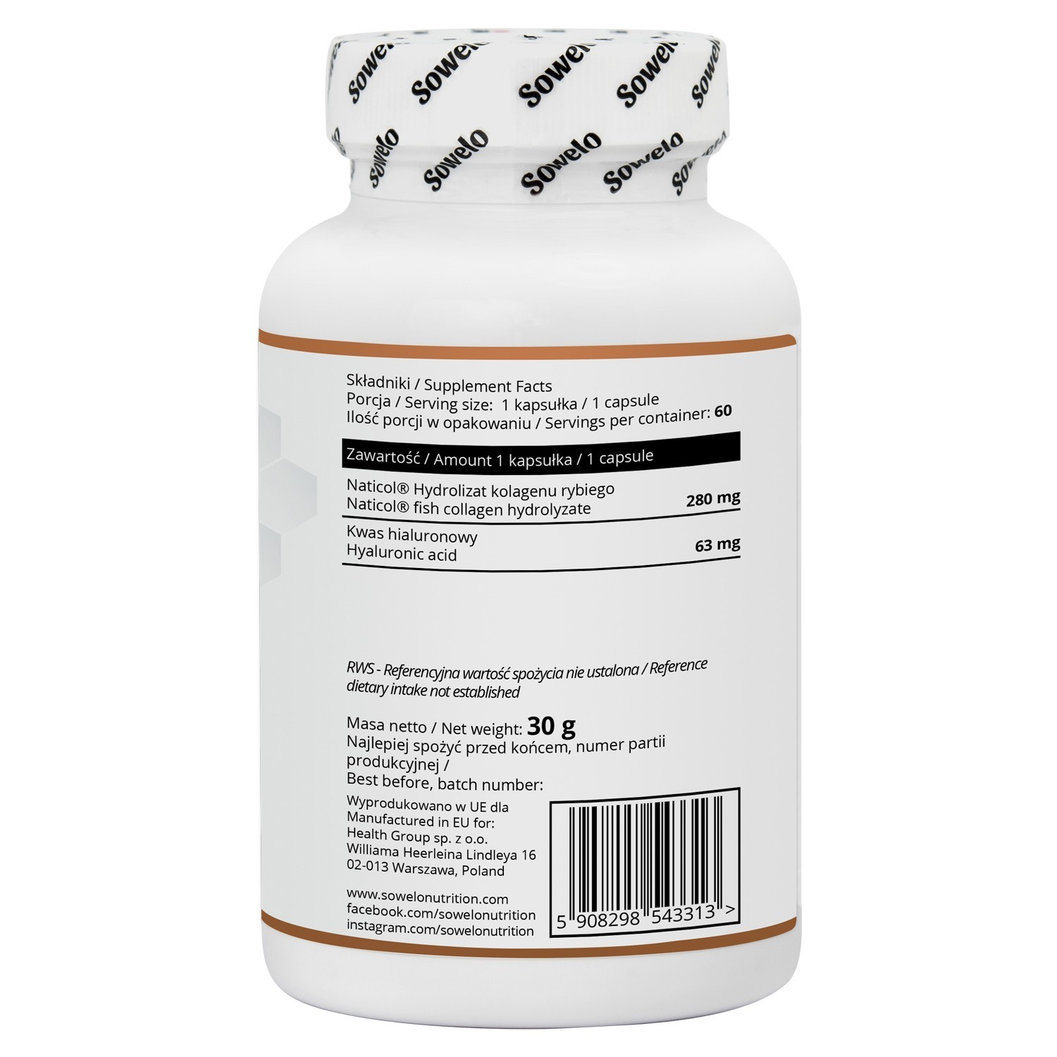 Hyaluronic Acid + Collagen – Capsules – Anti-Aging & Skin Hydration – Sowelo — image 2