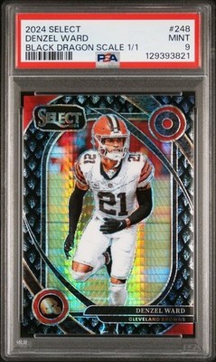 2024 Select Denzel Ward (Browns) Black Dragon Scale 1/1 Club Level PSA 9 - MT