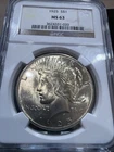 1925 P Peace Silver $1 Dollar PCGS Certified MS 63 Beautiful Mint State Coin
