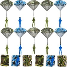 15PCS Army Camo Parachute Toys for Kids Hand Throwing Outdoor Games, Army Men