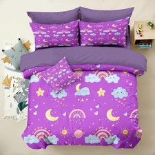 6pcs Rainbow Comforter Set for Girls,Twin Size Bedding Sets for Teen,Kids Com...