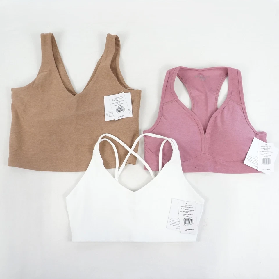 Beyond Yoga Get Across Bra, Good Day Cropped Tank, & More - Medium Lot of 3