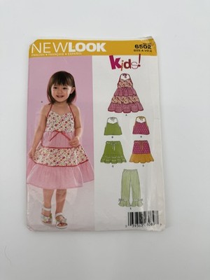 Vintage Y2K 2005 New Look UNCUT Sewing Pattern #6502 Toddler Dress, Pants, Top