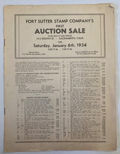1934 Fort Sutter Stamp Company&rsquo;s First Auction Sale Catalog Sacramento, CA