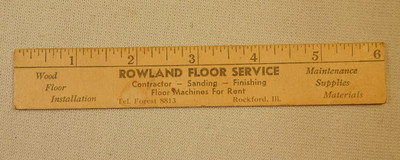 Rowland Floor Service Rockford IL 1941 Calendar Ruler Advertising