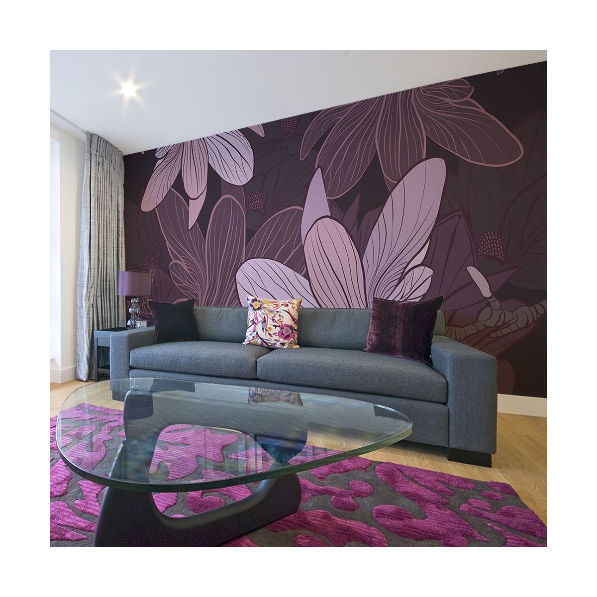 Papier peint XXL Dreamy Flowers 270x550 cm pour grand mur salon