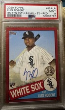 LUIS ROBERT 2020 TOPPS 12/25 UPDATE 1985 RED RIM AUTO RC PSA 9 RARE