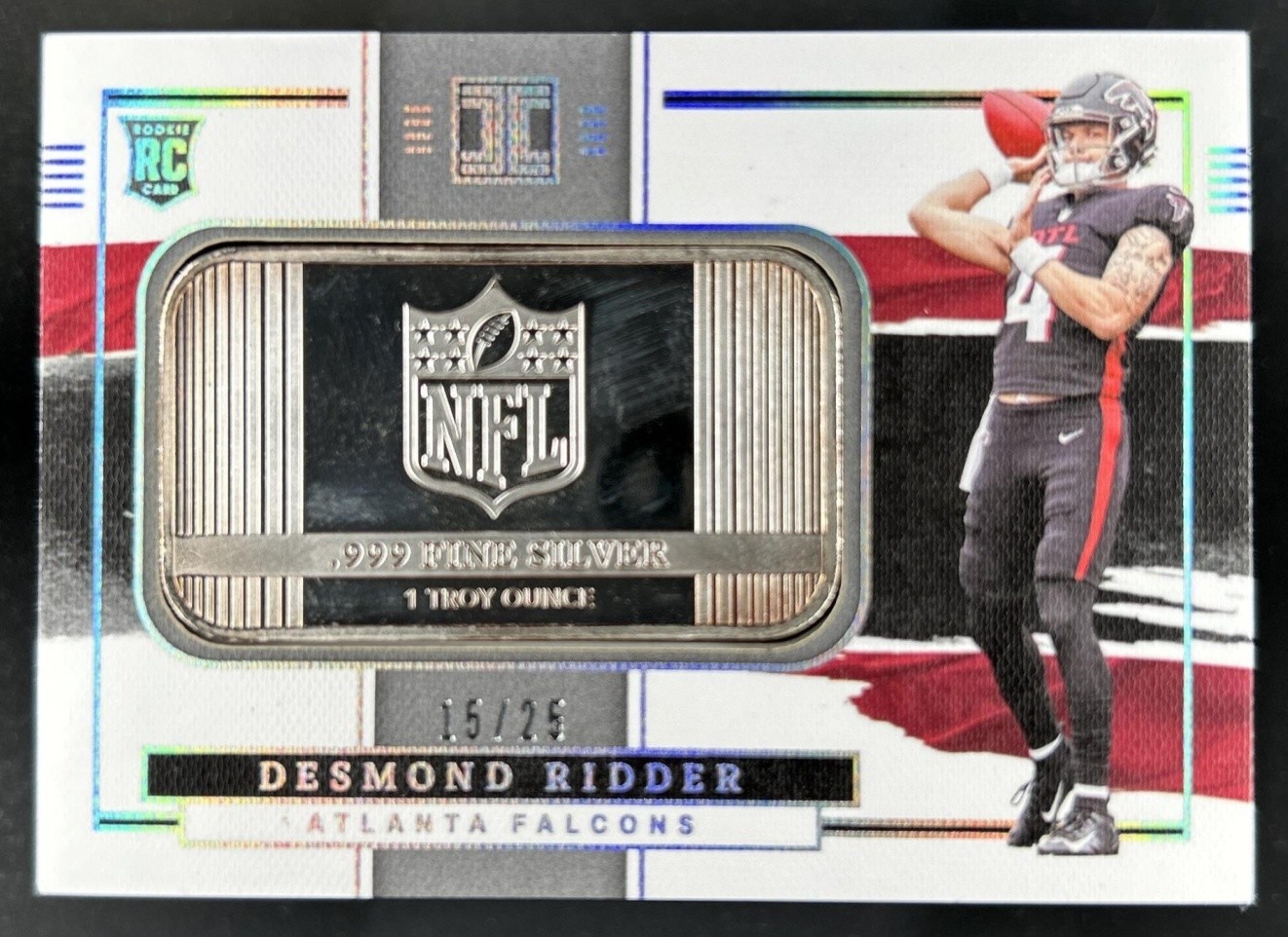 Desmond Ridder Panini Impeccable Silver NFL Shield #SSDRI Base