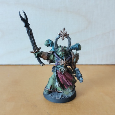 Warhammer 40k Chaos Death Guard Chaos Sorcerer Finecast bemalt