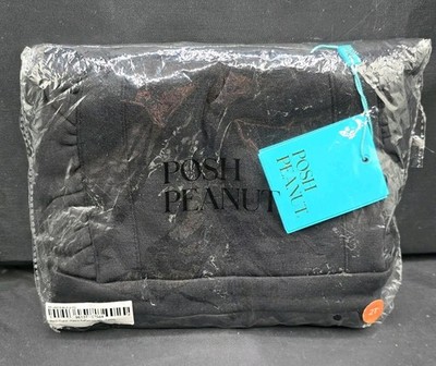 Posh Peanut Black Fleece Ruffled Overalls Size 2T NEW NWT 