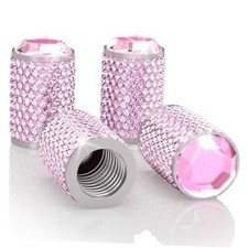 4pcs Car Tire Valve Stem Caps Bling Car Accessories Tire Air Cap Pink