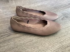 Skechers Womens Size 8 Cleo 2.0 Love Spell Ballet Flats Stretch 158343 Brown