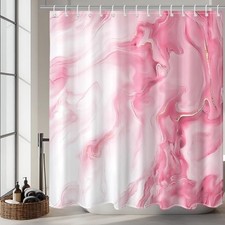 Shower Curtains for Bathroom Marble Shower 72"W x 72"L Pack of 1 Pink