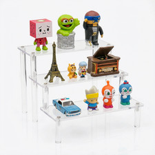 US Acrylic Riser 3-Tier Self-Install Display Shelf Removable Rack for Figure Toy