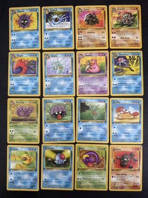 Pokemon WOTC Fossil 1st Ed Non Holo Lot 16 Heavy Play Damaged Common Uncommon