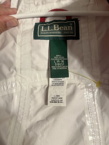 Boys L.L Bean Large 14/16 Trail Model Rain Shell Jacket Windbreaker Coat Pockets - Picture 3 of 19