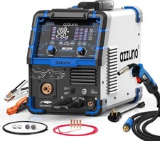 AZZUNO Aluminum 250Amp MIG Welder,6 in 1 Gas MIG/Gasless Flux Core/Stick/Lift