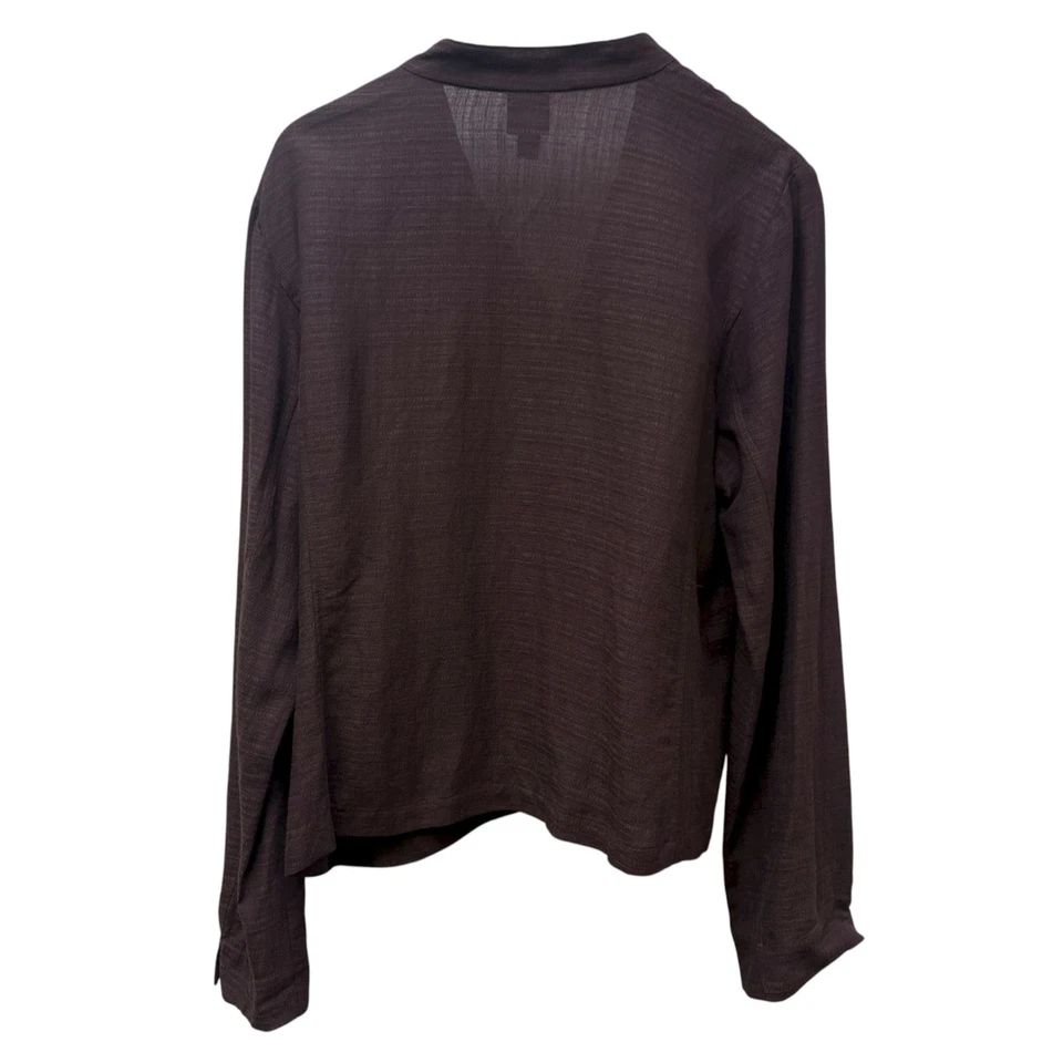 Chaqueta para mujer EILEEN FISHER grande marrón ciruela mezcla de lino blazer claro Lagenlook Foto 4 de 4