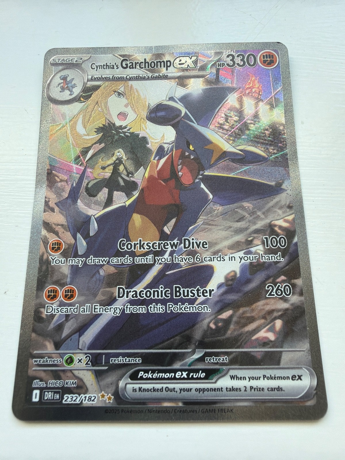 Pokemon TCG Cynthia’s Garchomp ex 232/182  Destined Rivals Lightly played to NM