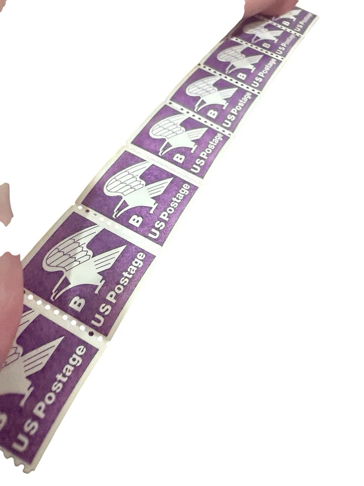 Vintage Unused US Postage B Stamps Purple B Eagle US Postage Stamp 8 Roll - Image 3 of 4