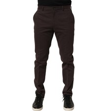 DOLCE & GABBANA Pants Brown Cotton Skinny Leg Dress Trouser IT48/W34/M 1200usd