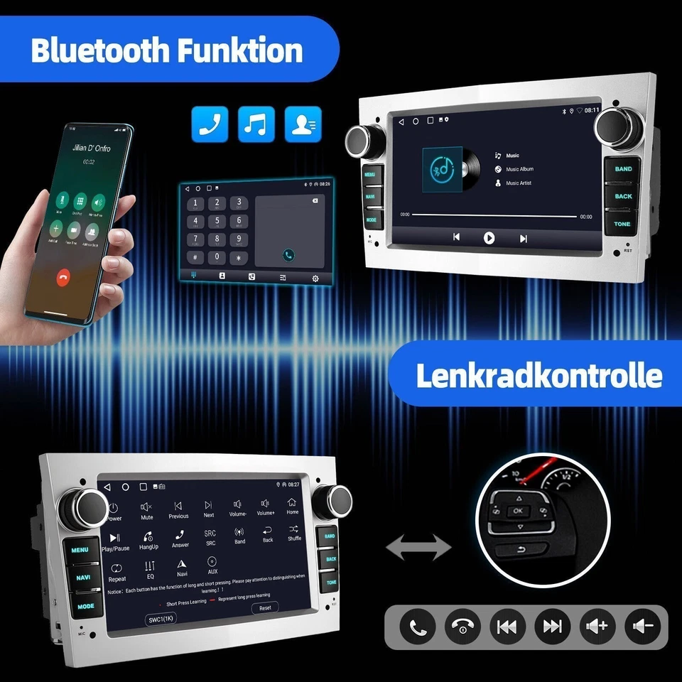 Android 14 Carplay Autoradio GPS Für Opel Astra H Corsa C/D Meriva Zafira B +AHD - Bild 4 von 4