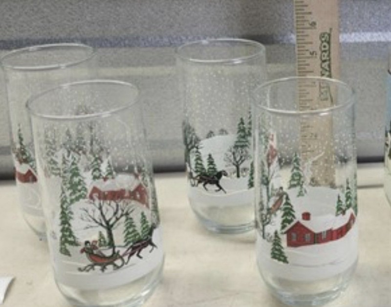 Set Of 4 Winter Christmas Glasses